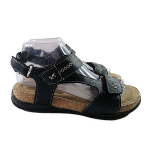 Clarks Womens Roseville Mae Black Leather Sling-back Sandals 8.5 M